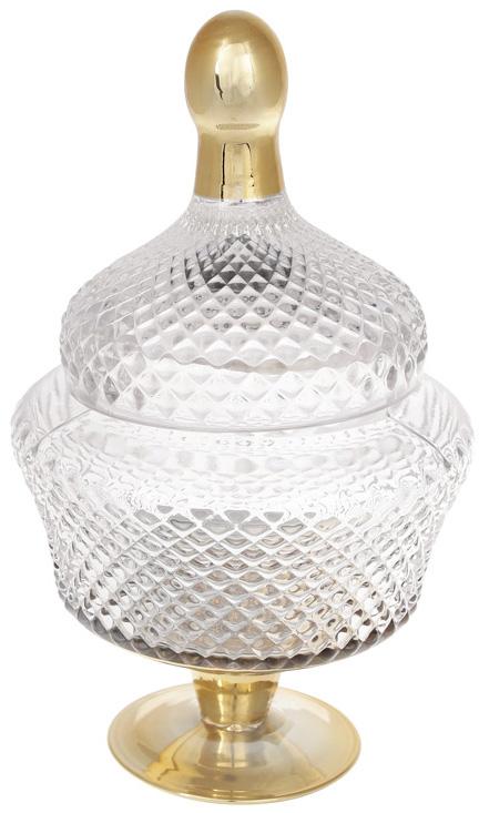 

Ваза для конфет Bona Di Ancient Glass «Шевалье» 11 х 17 х 31 см фигурная стеклянная с позолотой (BD-591-219)