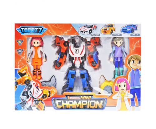 

Игровой набор (трансформер из 3-х машинок, 2 фигурки 14 см, 2 медальона) WL Toys «Тобот Атлон Чемпион» (Q1909)