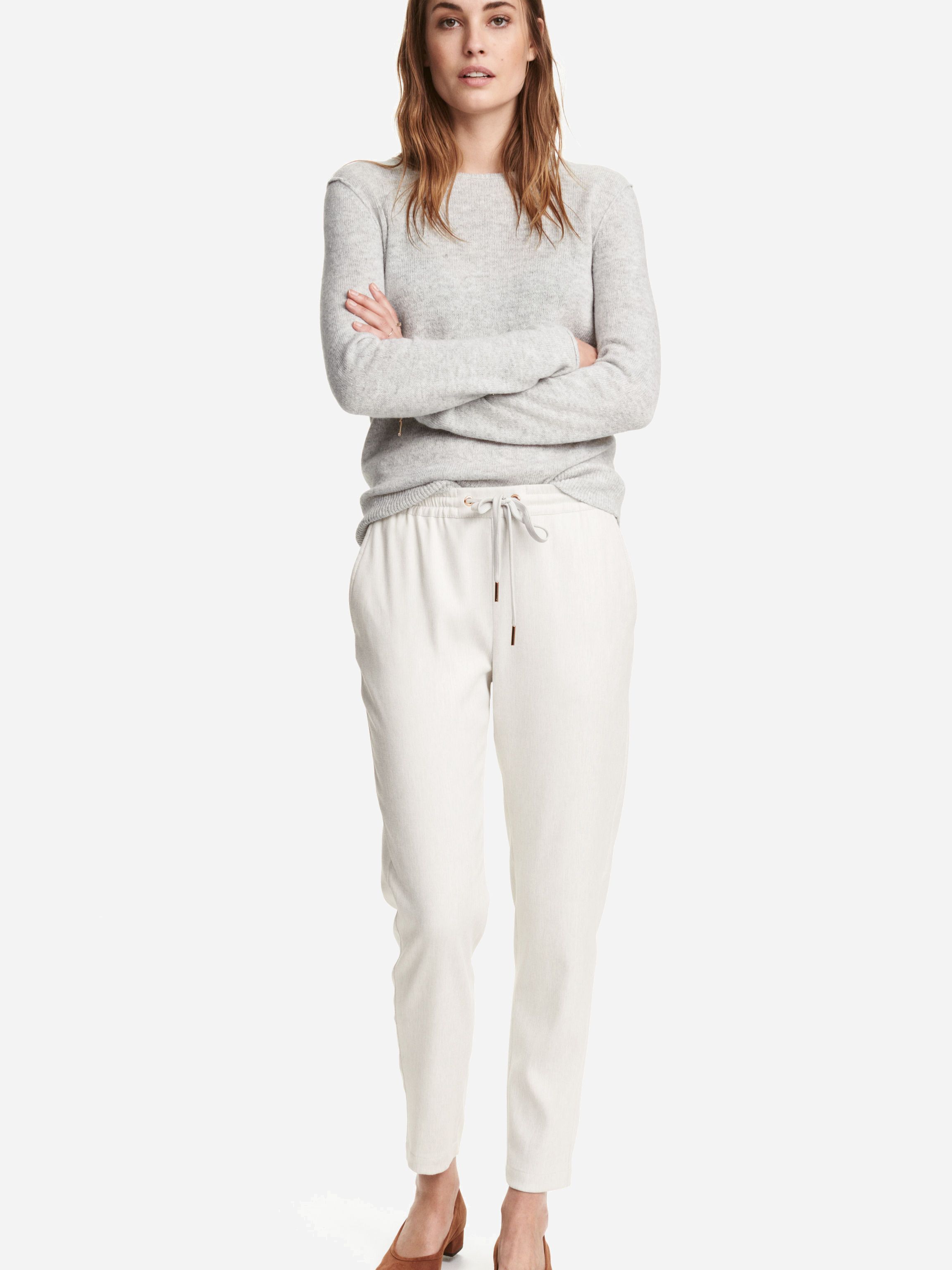

Брюки H&M 4158774-ACWW 46 Светло-серые