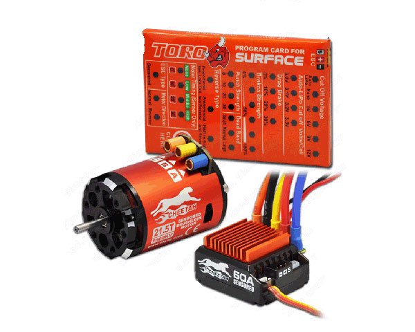 

Комбо система SkyRC Cheetah Combo 60A Sensored 1600KV 21.5T 2-3S для 1/10 авто