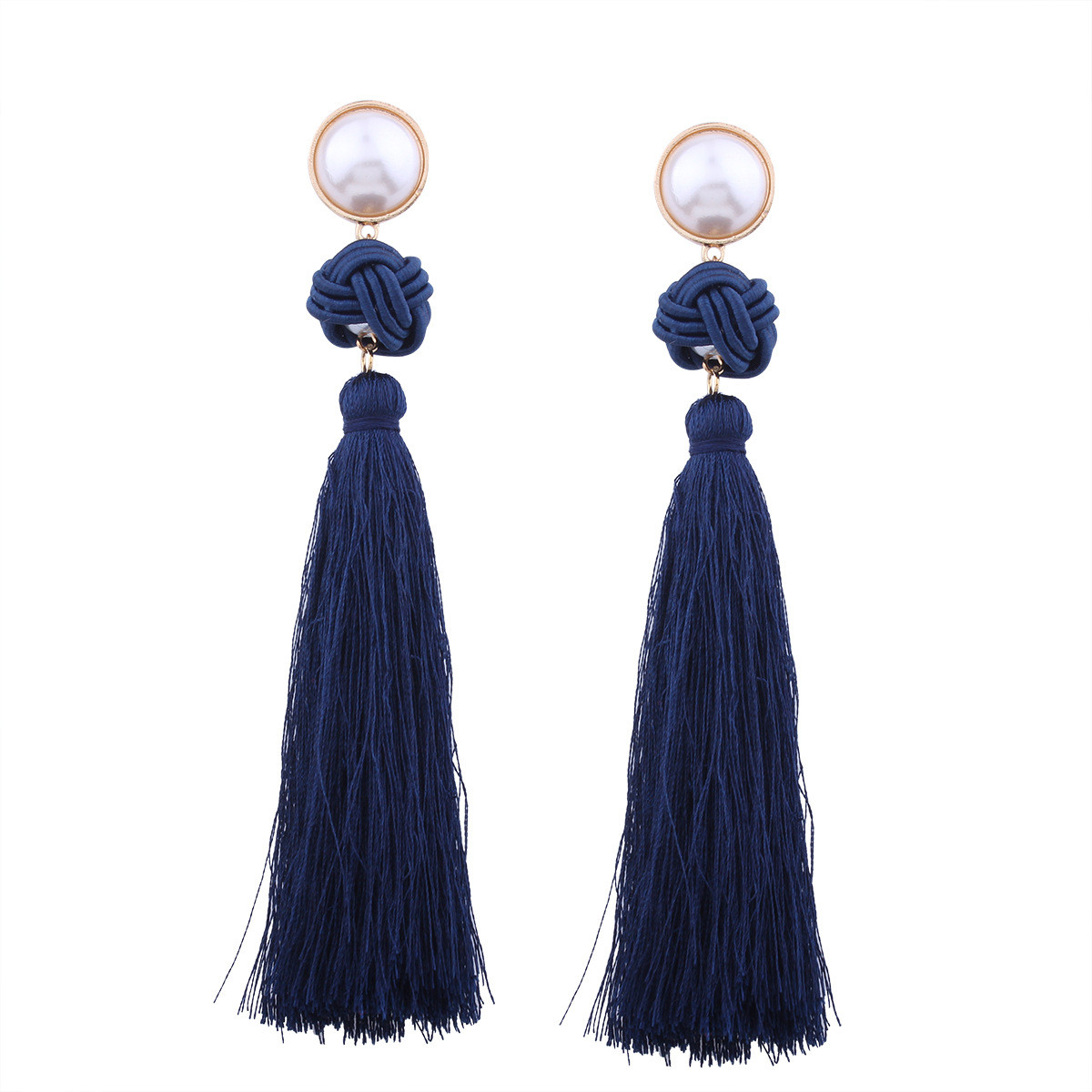 

Серьги-кисточки с жемчугом Zha-133 Navy blue синие