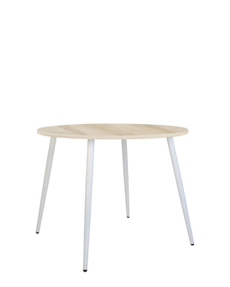 

Обеденный стол из металла/ДСП MODERN LITE 4L H18 D700 рама в цвете белый Новый стиль цвет бук артизан