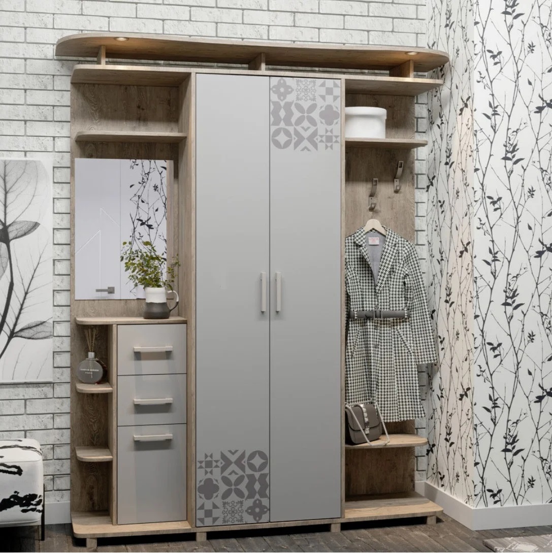 

Прихожая Силует 3 из ЛДСП Венге Світ Меблів цвет Дуб крафт/Серый