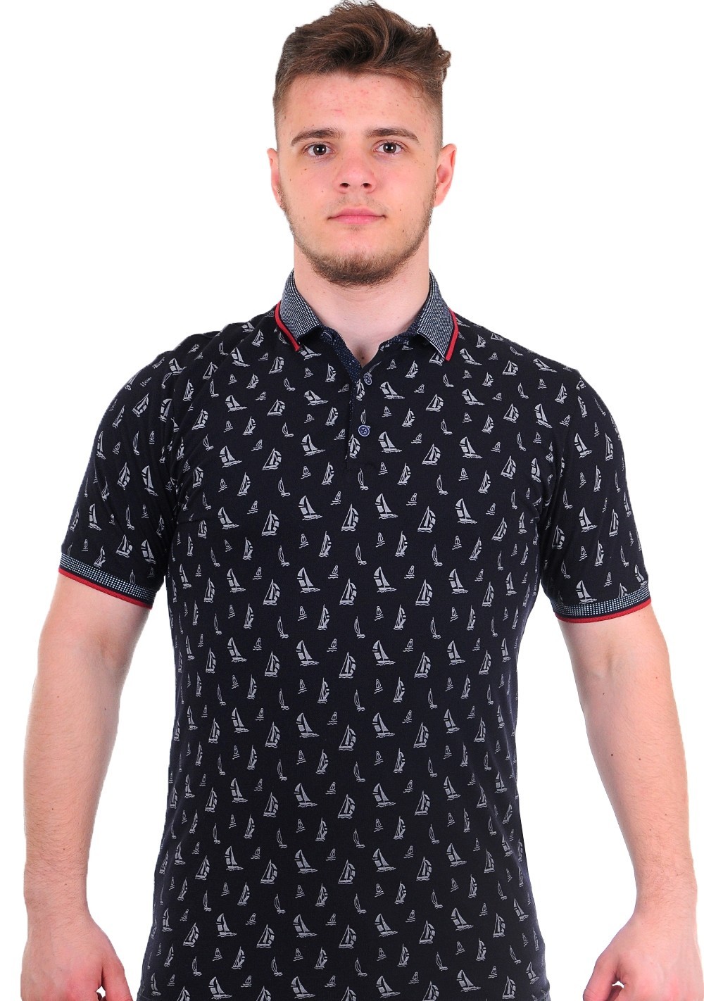 

Футболка-поло LE GUTTI 21-1524-17  тёмно-синяя, Футболка-поло LE GUTTI 21-1524-17 L тёмно-синяя