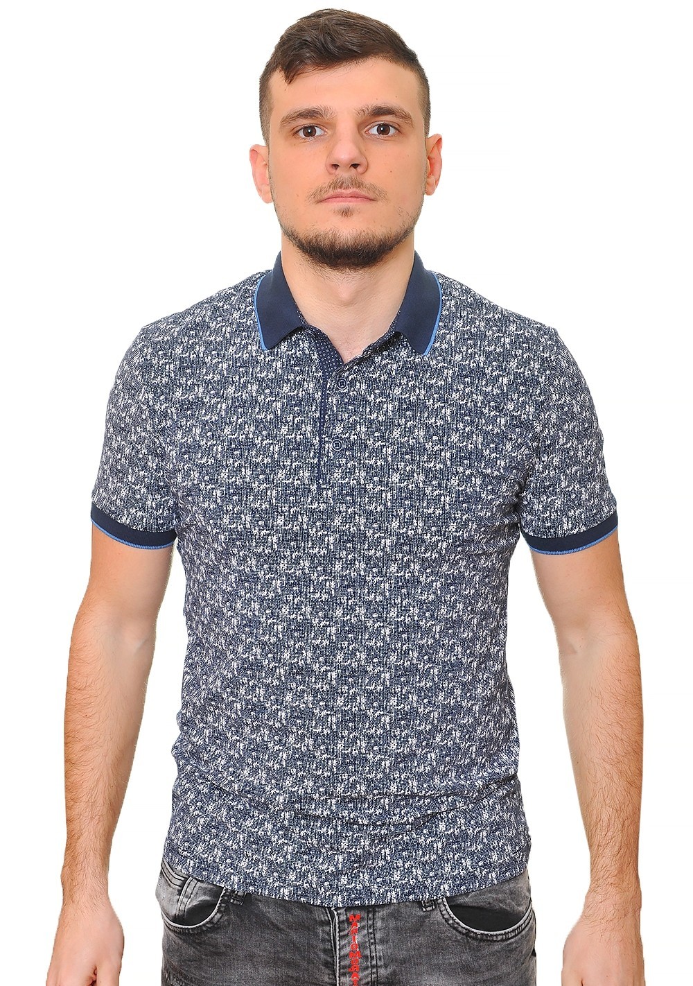 

Футболка-поло LE GUTTI 21-1700-02  тёмно-синяя, Футболка-поло LE GUTTI 21-1700-02 M тёмно-синяя