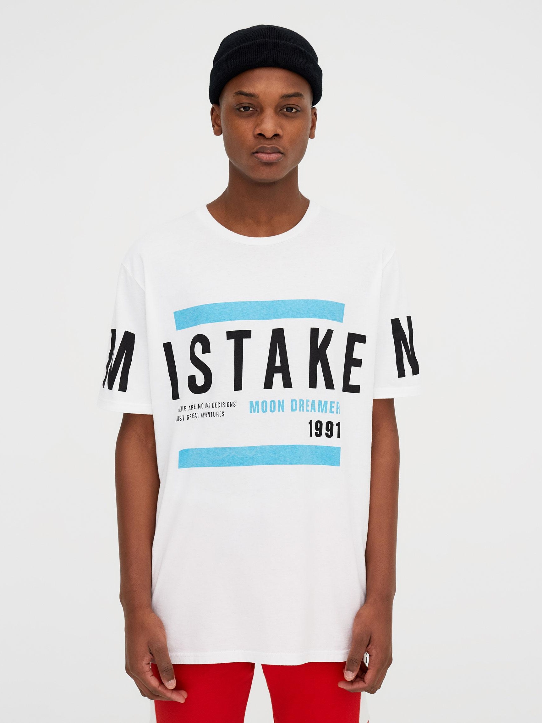 

Футболка Pull & Bear 5232/512/250-AAPT M Белая с принтом