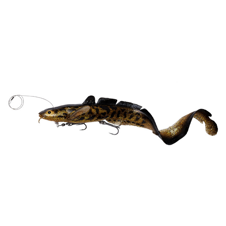 

Воблер Savage Gear 3D Line Thru Burbot 36cm 216g Fast Sinking Black Gold Uv
