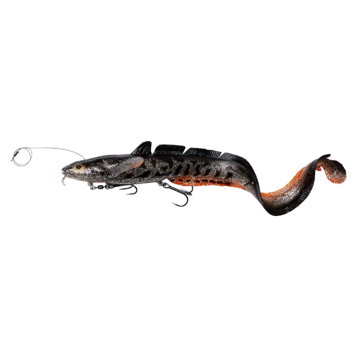 

Воблер Savage Gear 3D Line Thru Burbot 36cm 216g Fast Sinking Black Silver Orange UV
