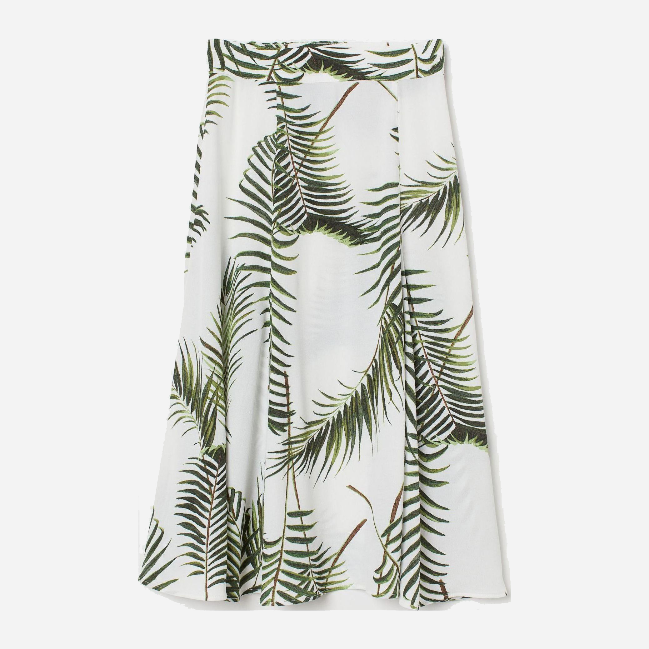 

Юбка H&M 7463299-ABAP 38 Белая с зеленым