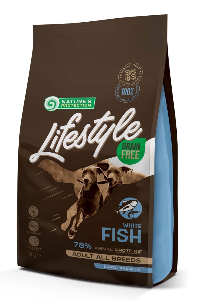 

Сухой беззерновой корм для собак Nature's Protection Lifestyle Grain Free White Fish Adult All Breeds 10 кг