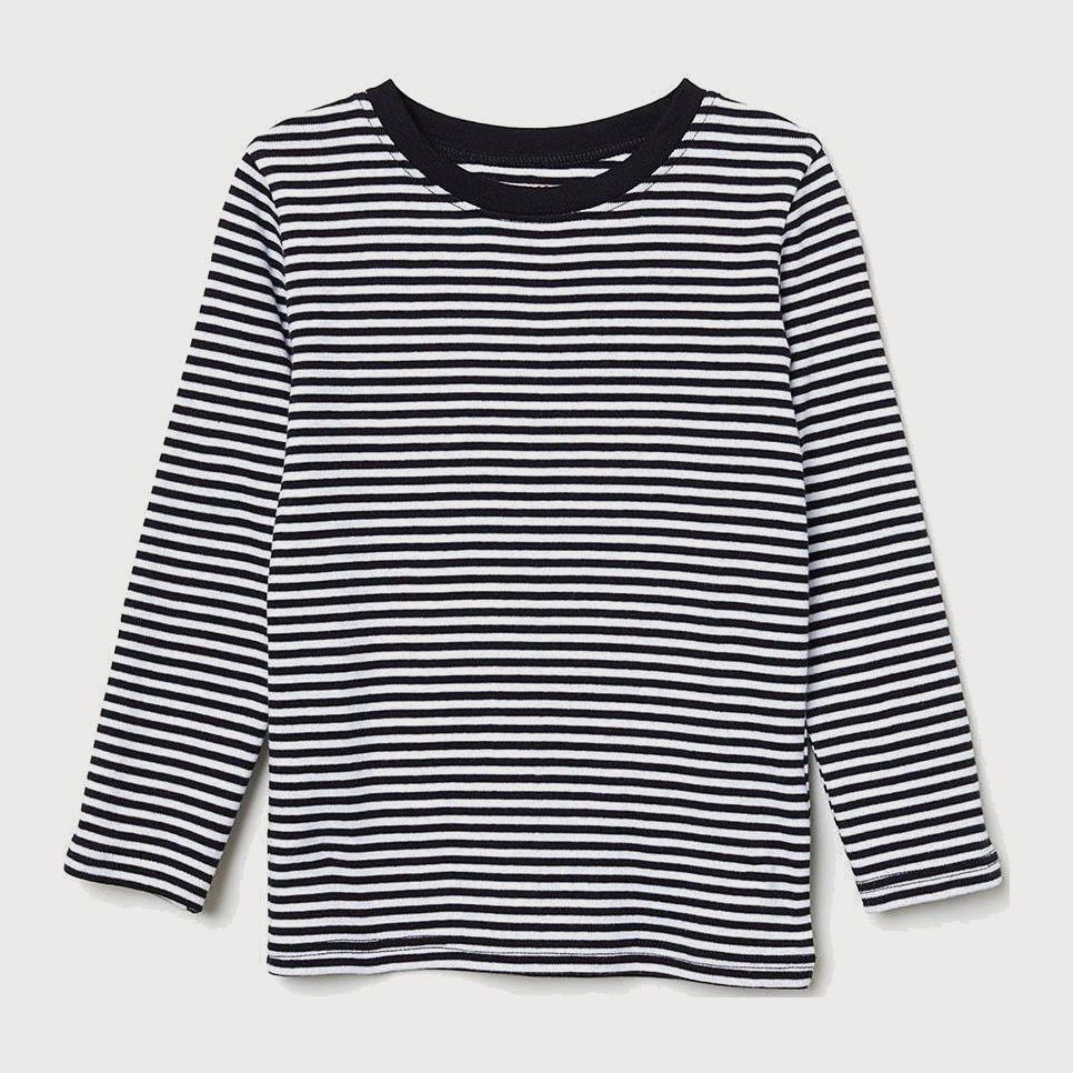 

Футболка с длинными рукавами H&M 698011 98-104 см Черно-белая