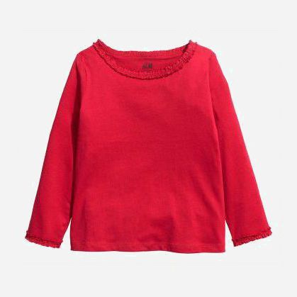

Футболка с длинными рукавами H&M 64467801 74 см Красная