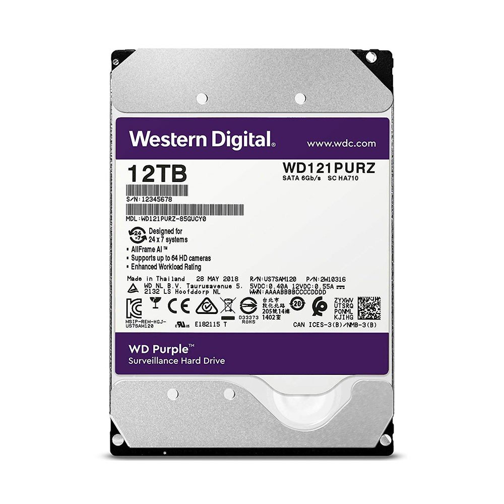

Жесткий диск 12TB Western Digital WD121PURZ для видеонаблюдения (114833)