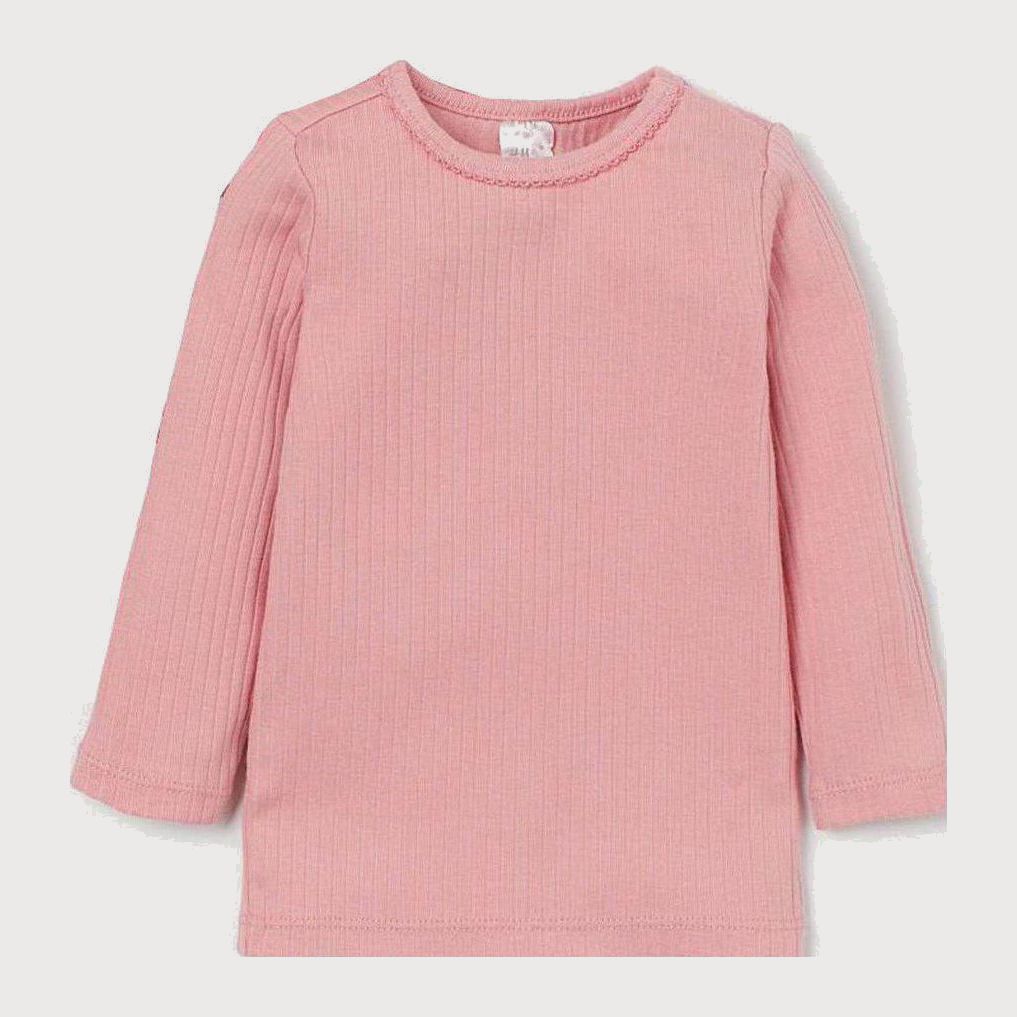 

Футболка с длинными рукавами H&M 883425 68 см Светло-розовая