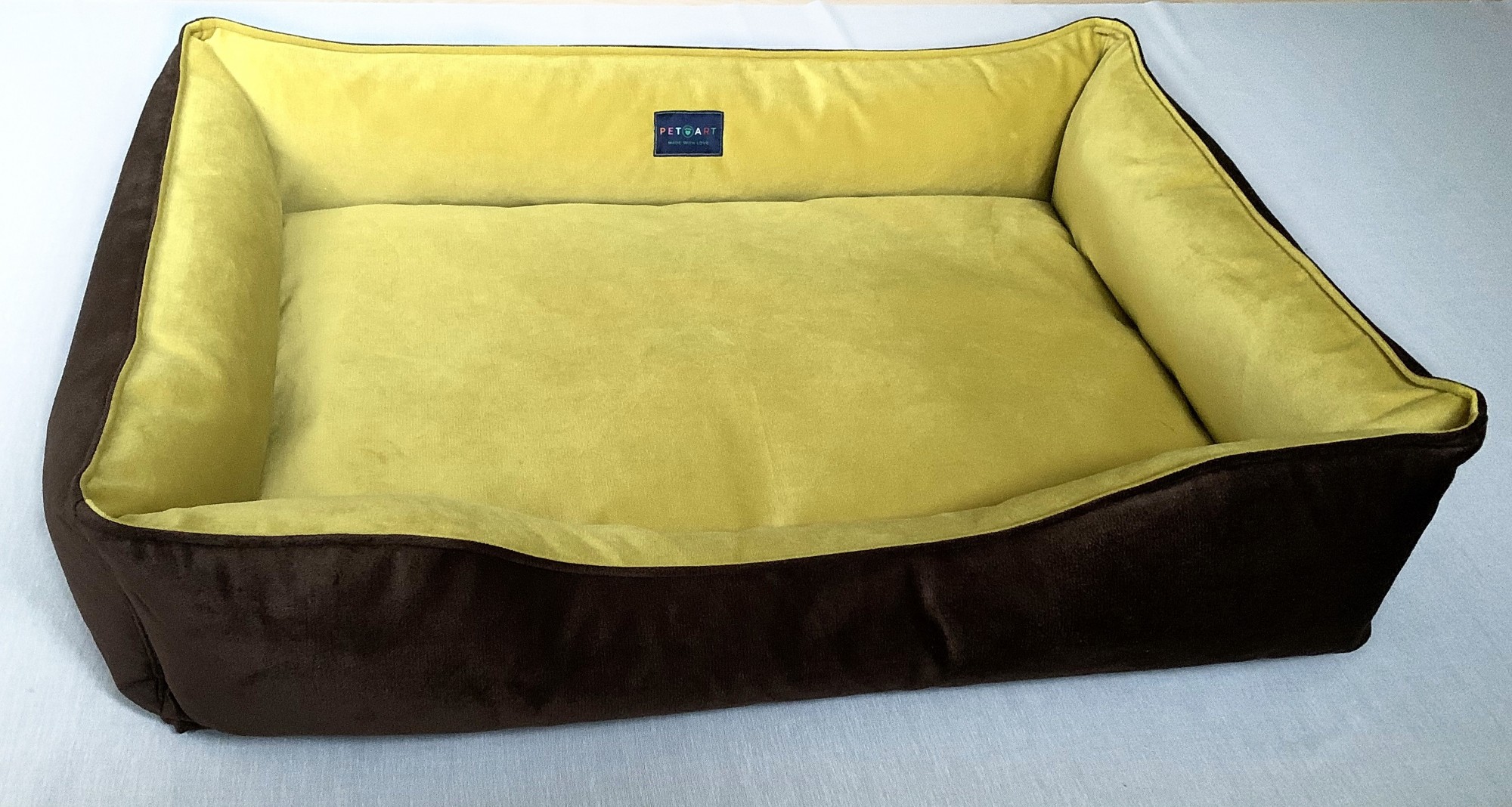 

Двусторонний лежак PET-ART sleeper размер 70x100 двухцветный коричнево- горчичный
