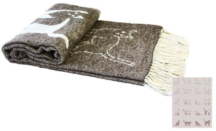 

Плед LightHouse "CATS" 140*200 коричневий