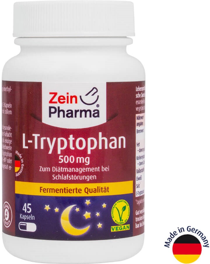 

L-триптофан, ZeinPharma 500 мг, 45 капсул (ZP-12737)