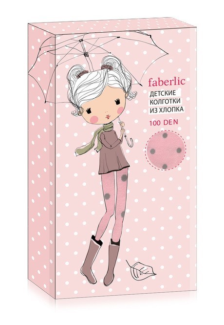 

Колготки детские в горошек, плотность 100 den, розовые, размер 140-146, Moda Faberlic