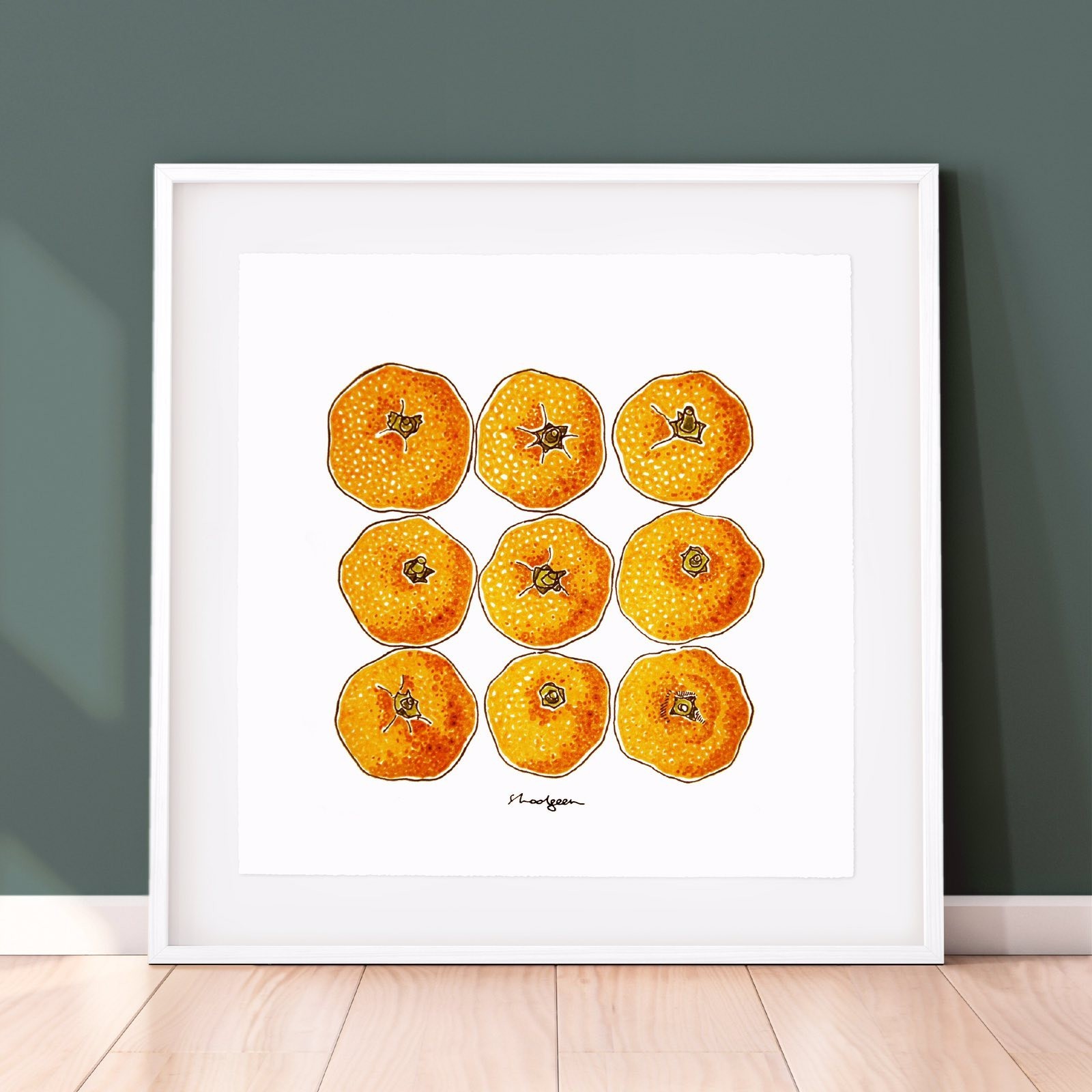 

Авторский постер "Мандарины" в деревянной раме 450х450мм Frames Posters Décor