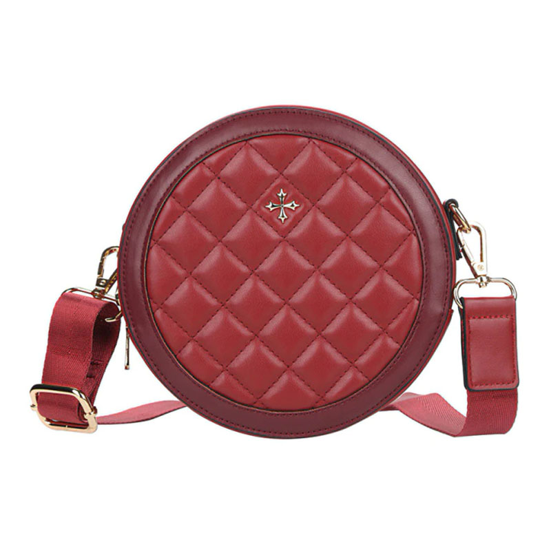

Женская сумочка Lesko N9318 Burgundy круглая для смартфона кошелька