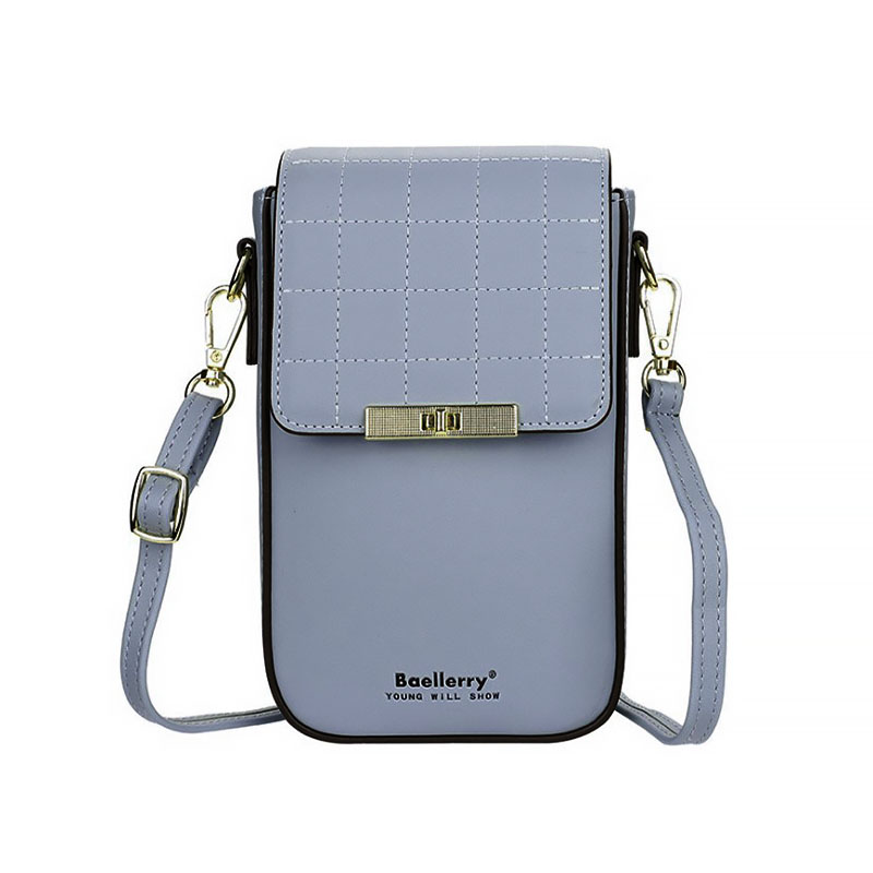 

Женский кошелек-сумка Lesko N8612 Light Blue на одно плечо