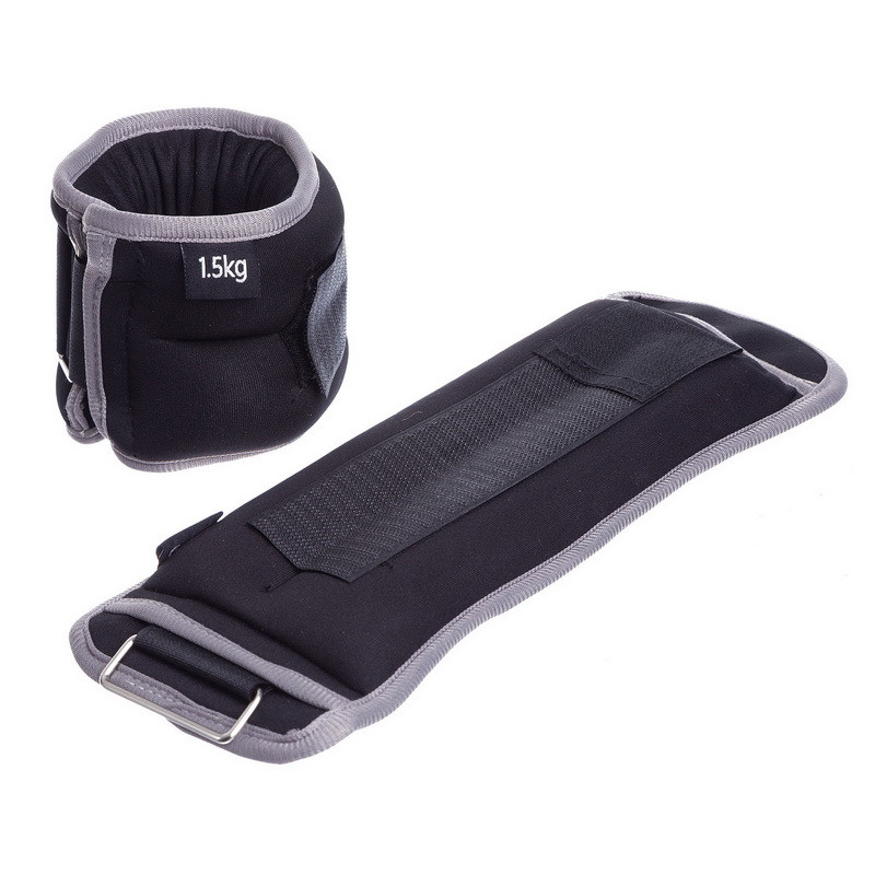 

Утяжелители для рук и ног Zelart My Fit 1302-3 2 шт по 1,5 кг Black-Grey