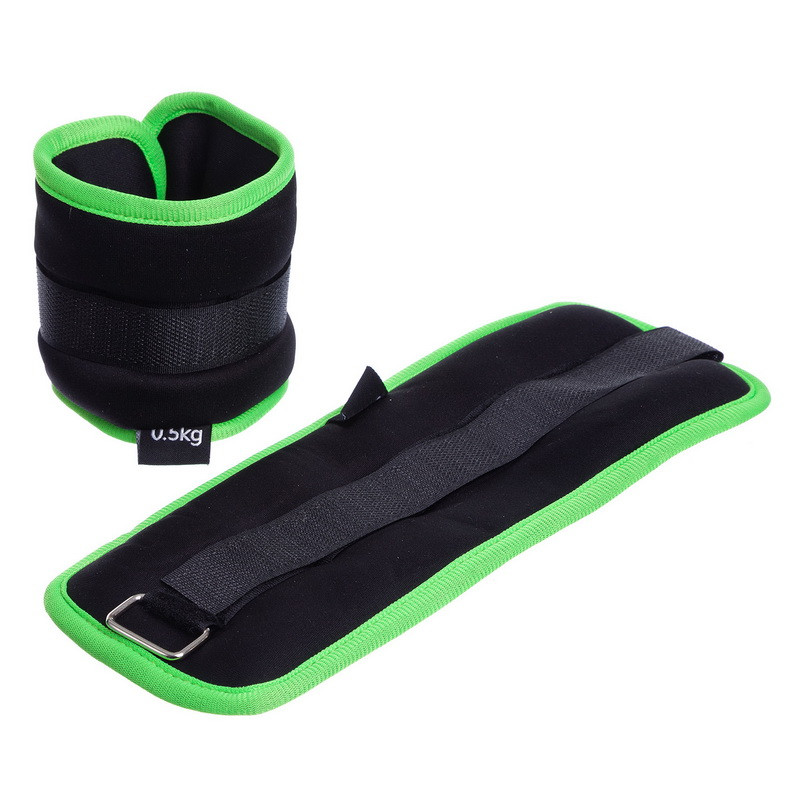 

Утяжелители для рук и ног Zelart My Fit 1303-1 2 шт по 0,5 кг Black-Green