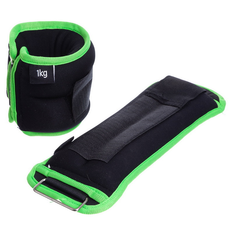 

Утяжелители для рук и ног Zelart My Fit 1302-2 2 шт по 1 кг Black-Green