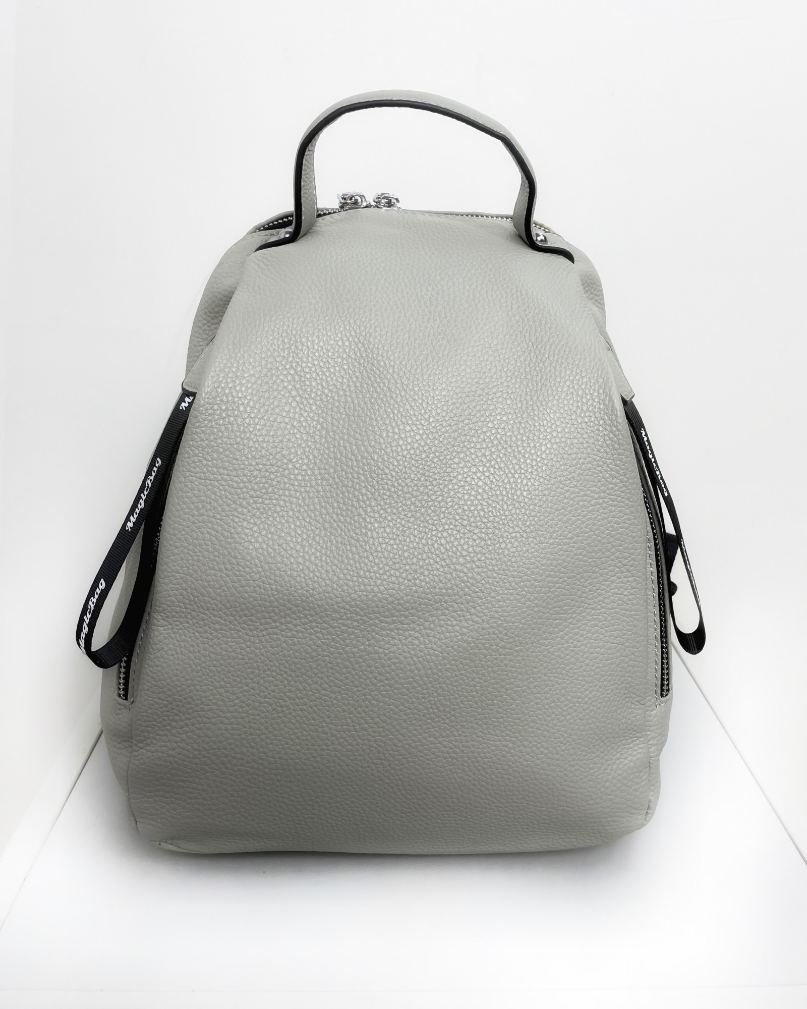 

Женский кожаный рюкзак 33 26 13 см Magicbag Серый