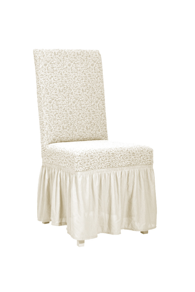 

Чехлы для мебели Naperine стулья буклированный жаккард с оборкой 6 шт. Натуральный