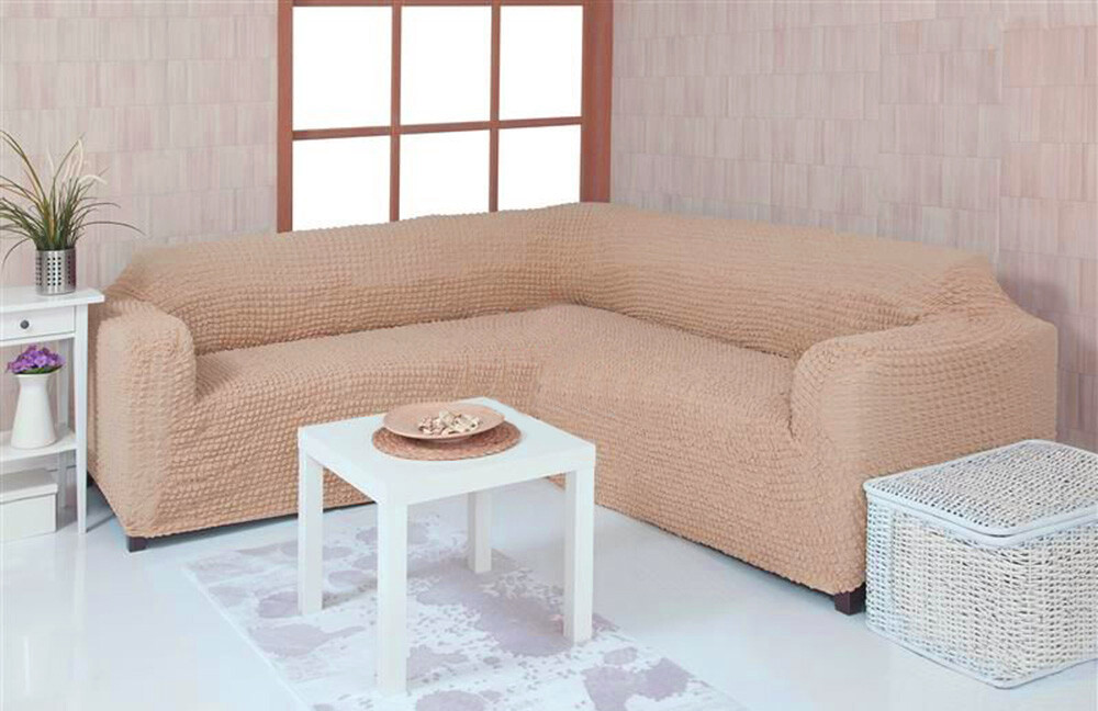 

Чехол для мебели Naperine угловой диван жатка без оборки Бежевый