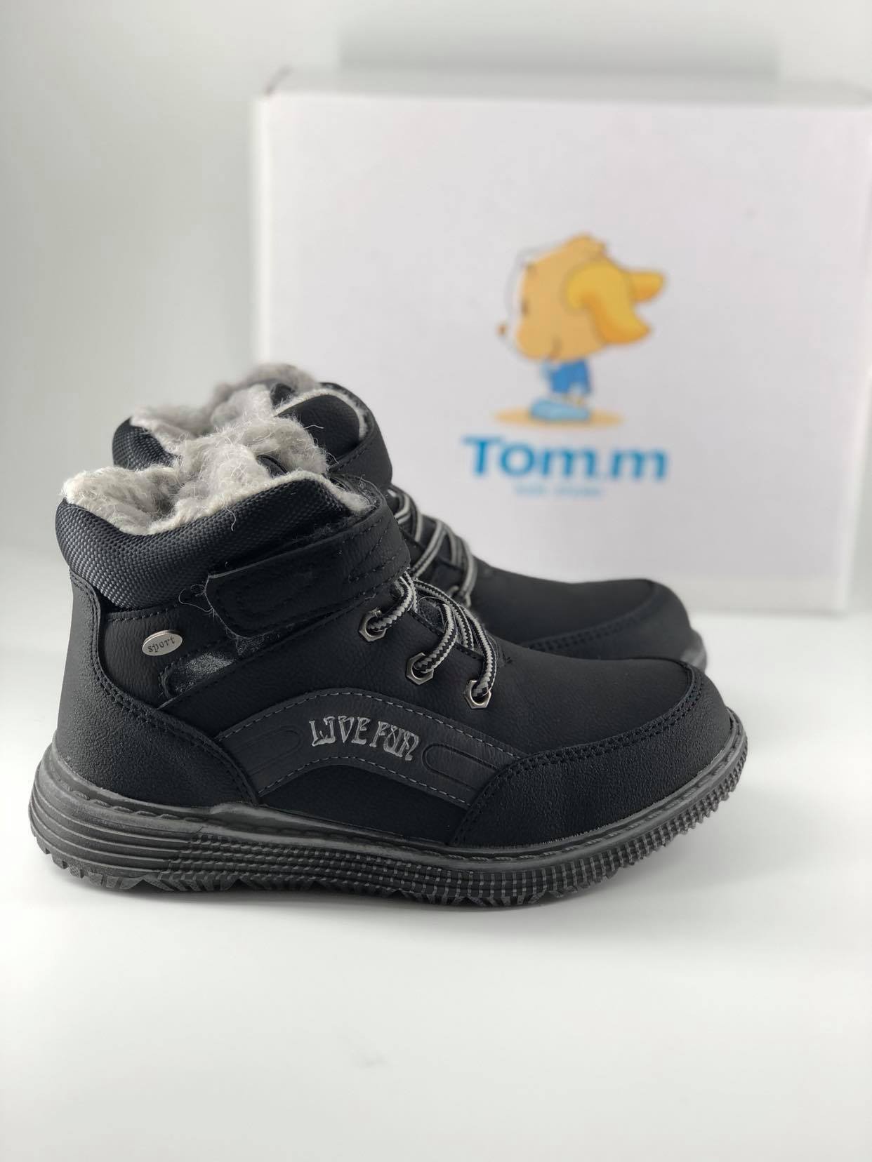 

Ботинки для мальчиков TOM.M С-Т70-02-А экокожа 33 р. 21 см. черные