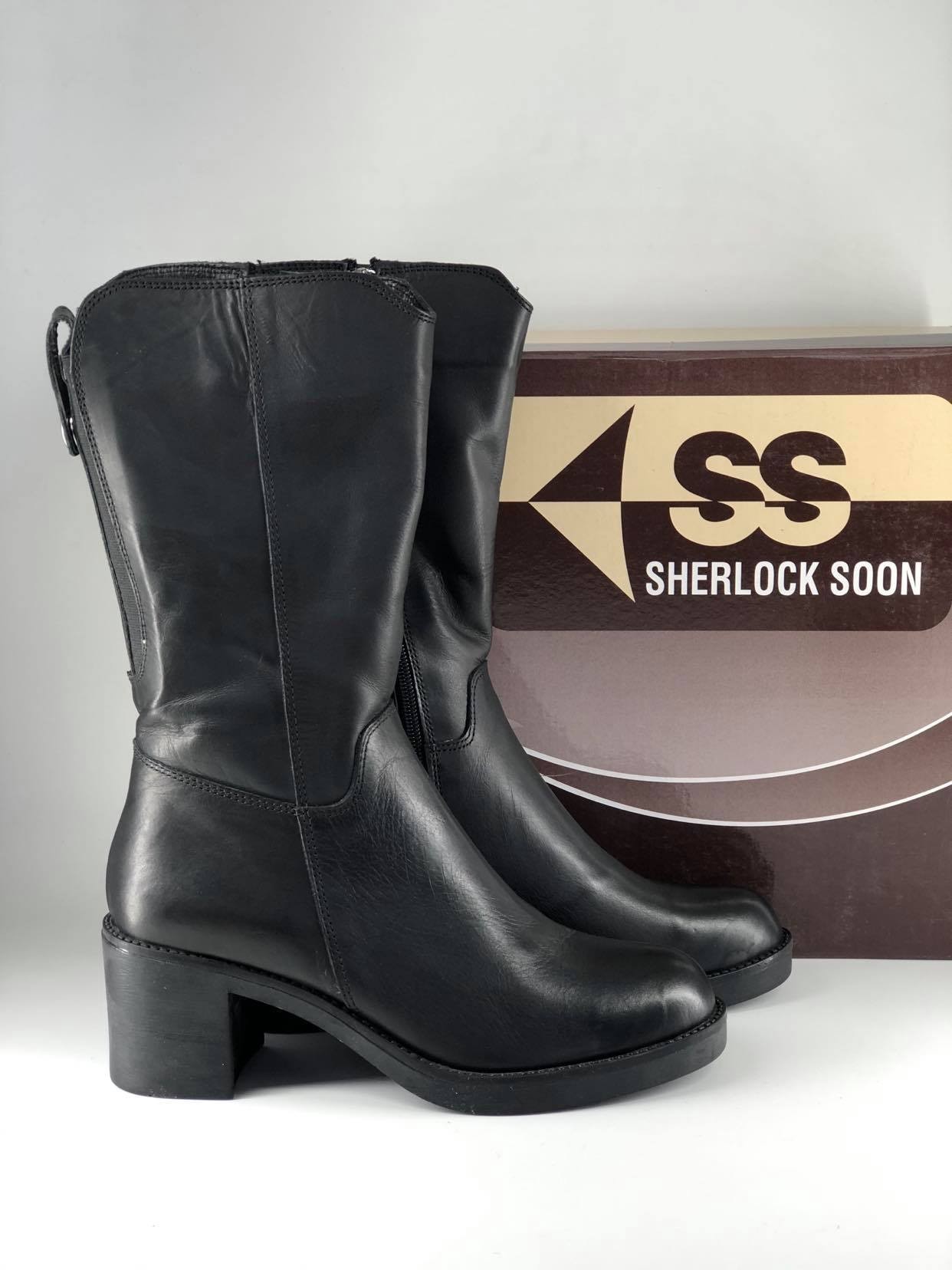 

Женские сапоги Sherlock Soon 201604 кожа 39 р. 25,5 см черные