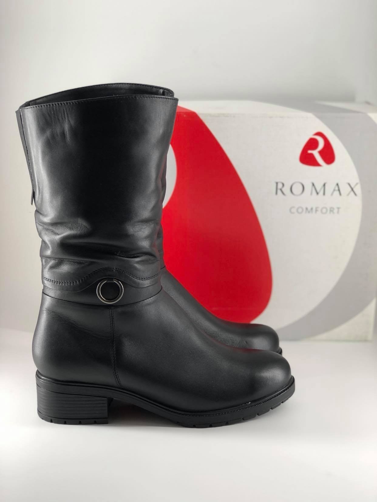 

Женские сапоги ROMAX М555 кожа 39 р. 25,5 см. черные