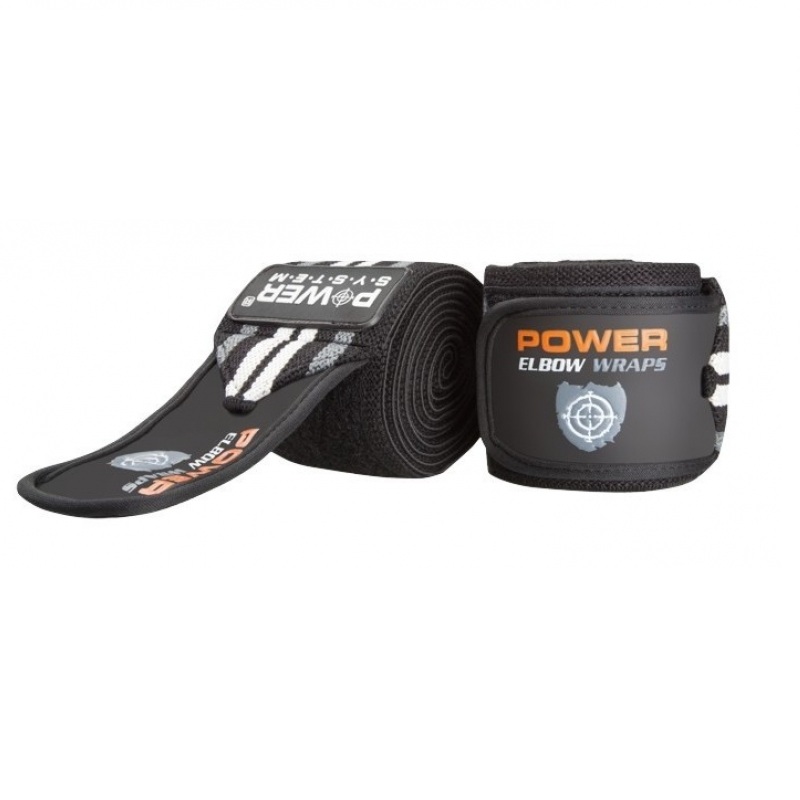 

Локтевые бинты Power System Elbow Wraps PS-3600 Grey-Black SKL24-145363