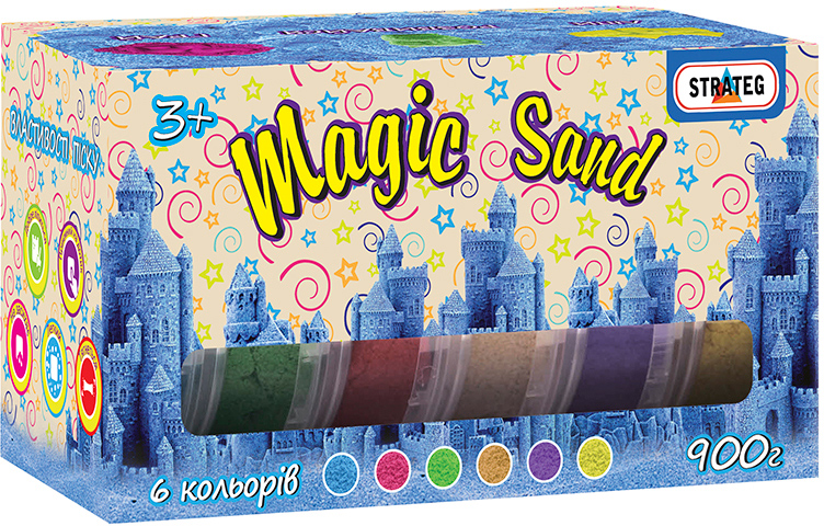 

Кинетический песок Strateg Magic sand 6 цветов по 150 г (51000) (4820175998782)