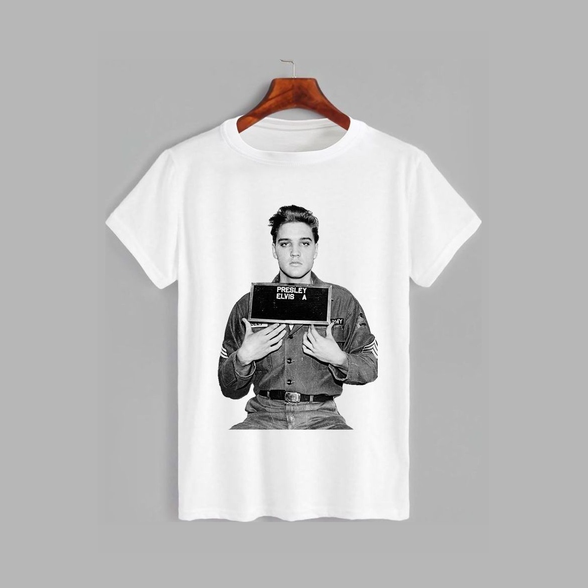 Акція на Футболка бавовняна довга чоловіча Likey Elvis Aaron Presley M150-0403 XL Біла від Rozetka