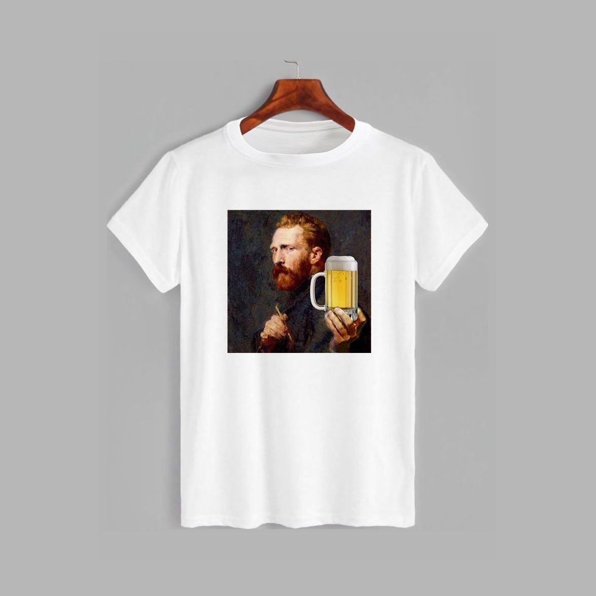 Акція на Футболка Likey Van Gogh and beer M150-0153 XL Біла від Rozetka