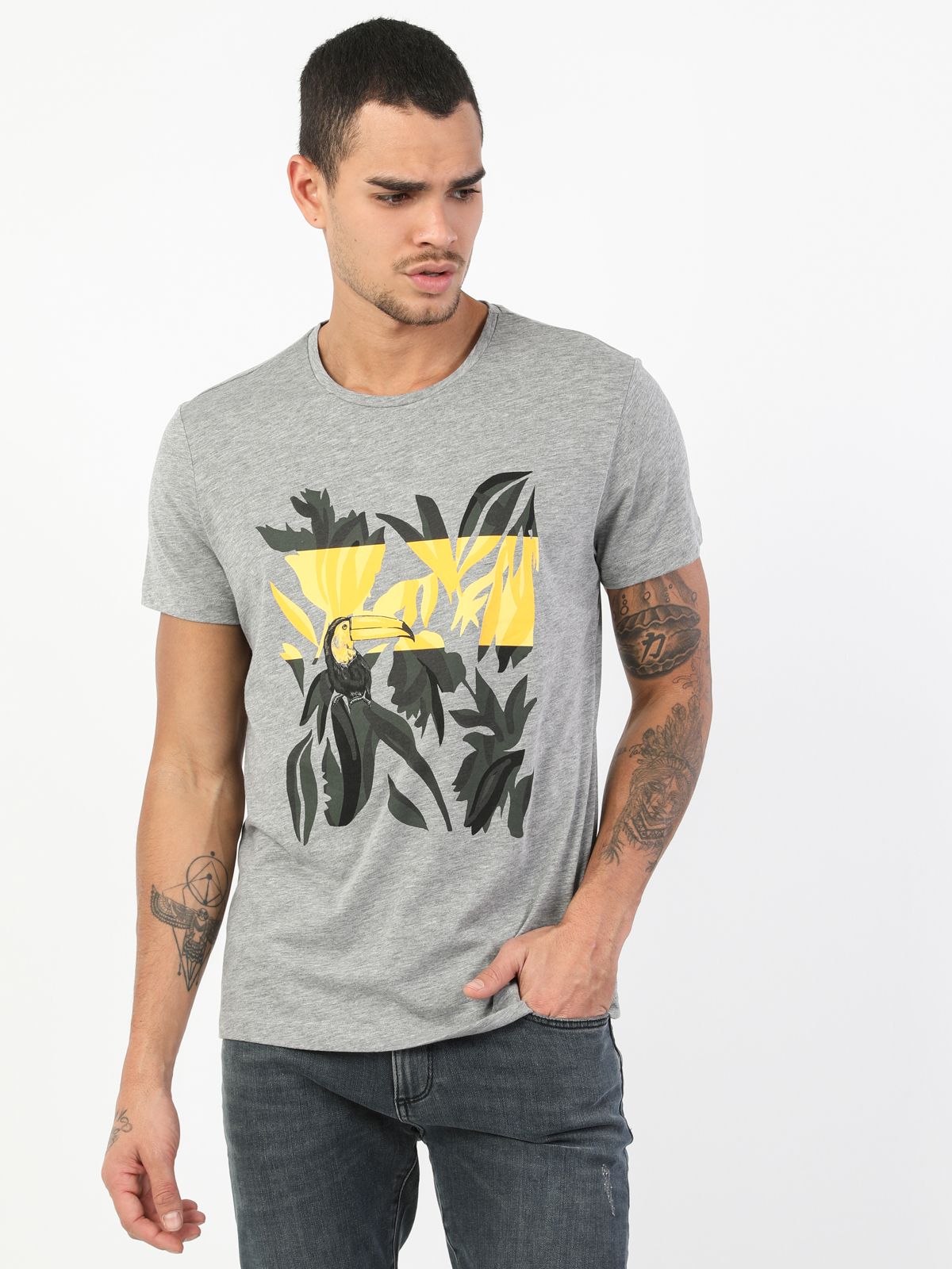

Футболка Colin's CL1046833MGA S Grey Melange