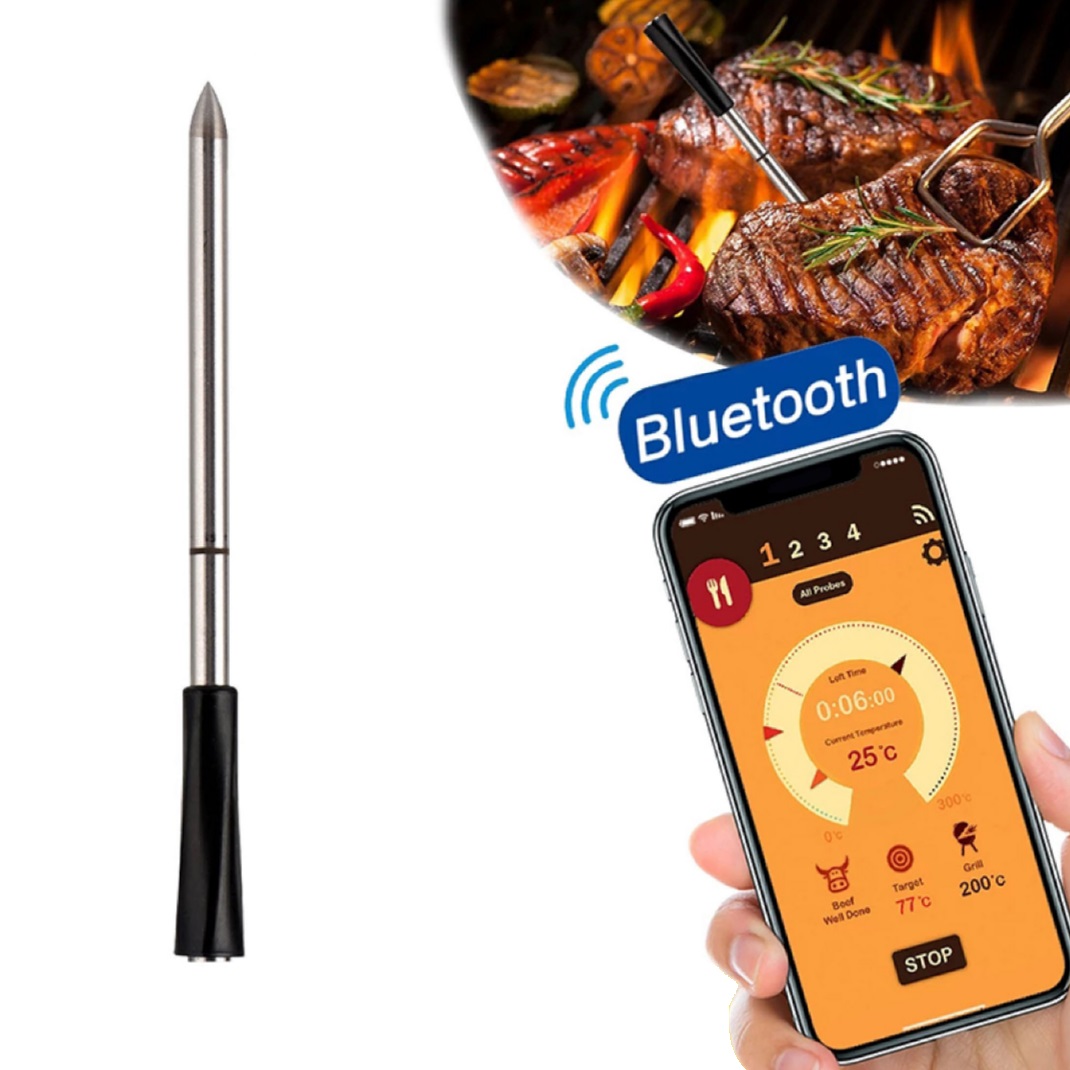 Термометр щуп для мяса, стейков беспроводной bluetooth, для гриля, духовки,  барбекю – фото, отзывы, характеристики в интернет-магазине ROZETKA от  продавца: Tehno360 | Купить в Украине: Киеве, Харькове, Днепре, Одессе,  Запорожье, Львове