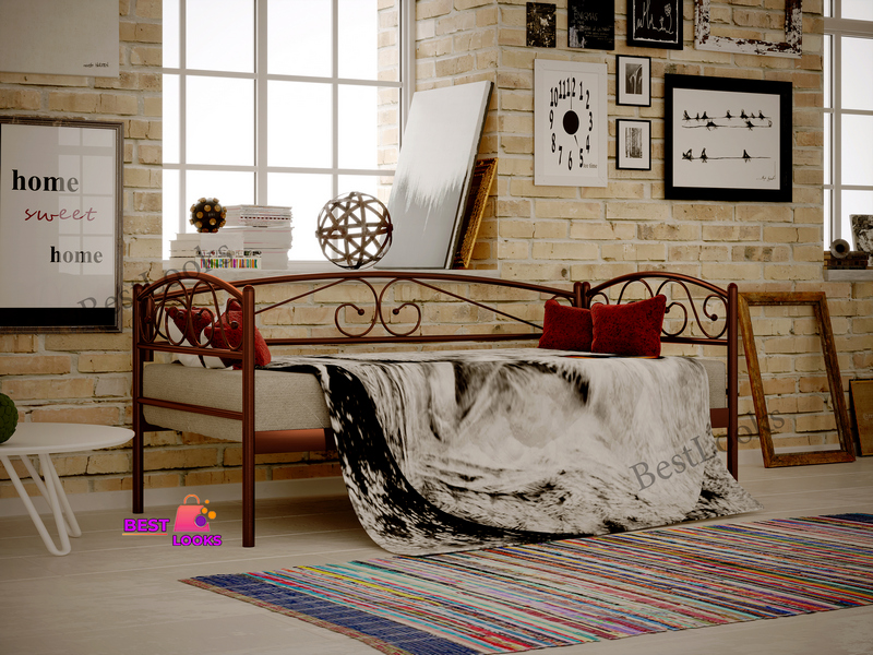 

Кровать металлическая односпальная 120x190 Метакам Верона люкс Коричневый