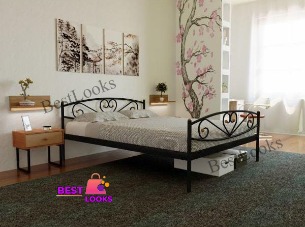 

Кровать металлическая двуспальная 180х190 Метакам Милана-2 Черный матовый