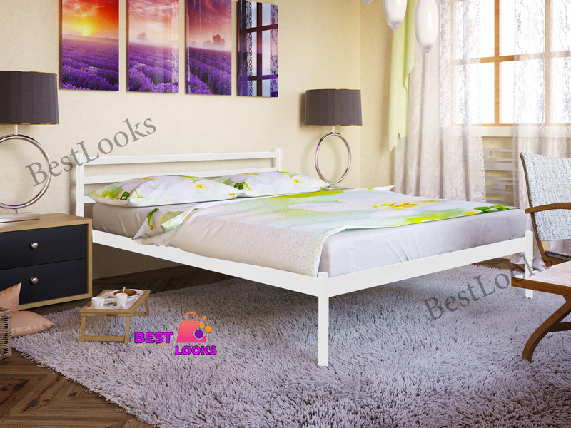 

Кровать металлическая двуспальная 180х200 Метакам Флай-1 Белый