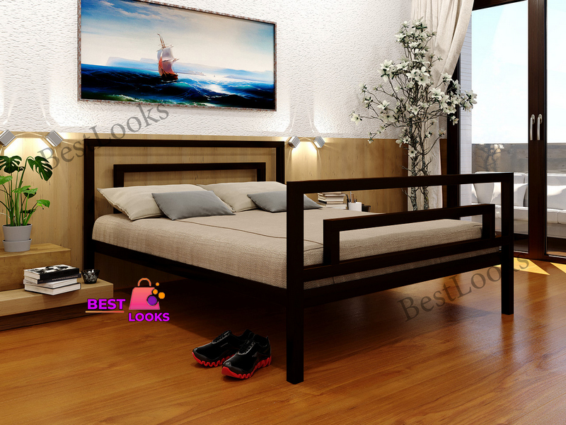 

Кровать металлическая двуспальная 180х190 Метакам Брио-2 Коричневый