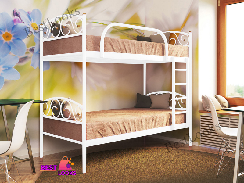 

Кровать металлическая двухъярусная 90x200 Метакам Верона Дуо Белый