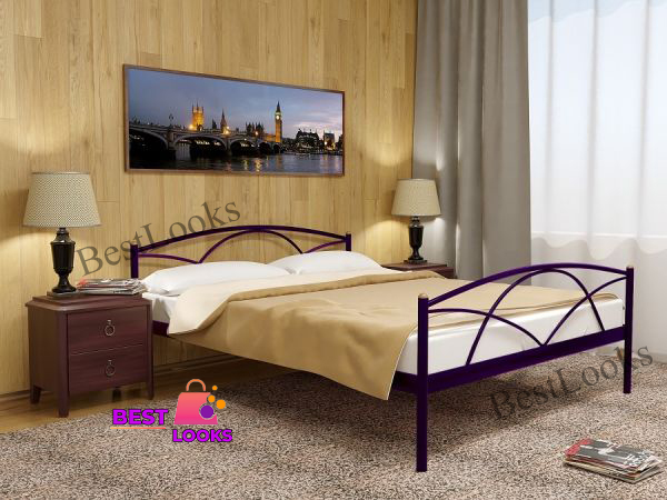 

Кровать металлическая полуторная 140х200 Метакам Палермо-2 Фиолетовый