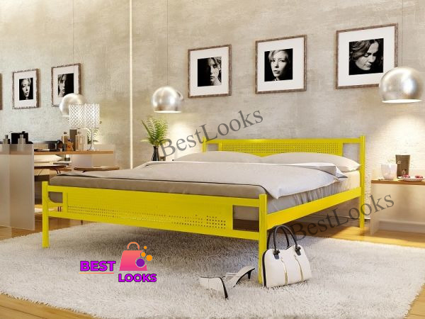 

Кровать металлическая двуспальная 160х190 Метакам Флай New-2 Желтый