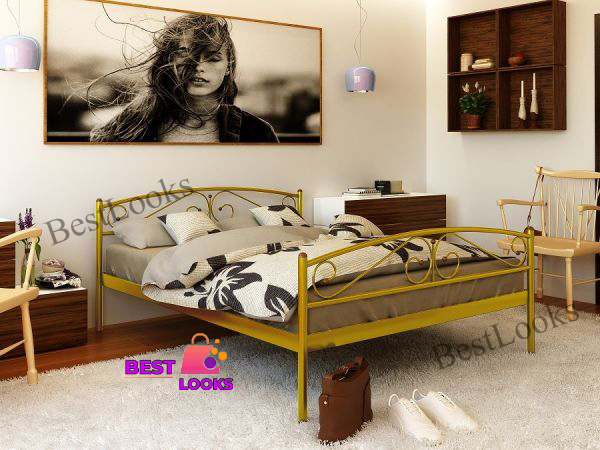 

Кровать металлическая полуторная 140х190 Метакам Верона-2 Золото