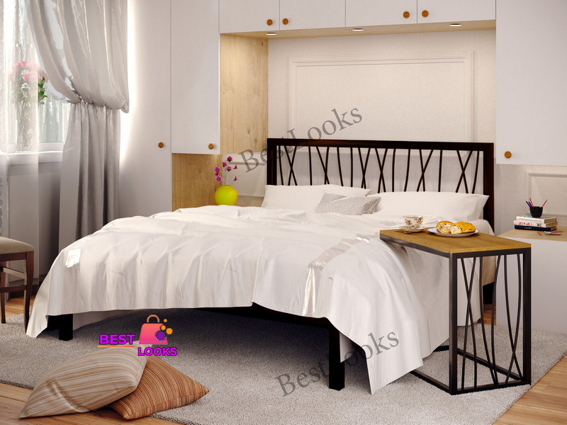 

Кровать металлическая двуспальная 160х200 Метакам Бергамо-1 Коричневый