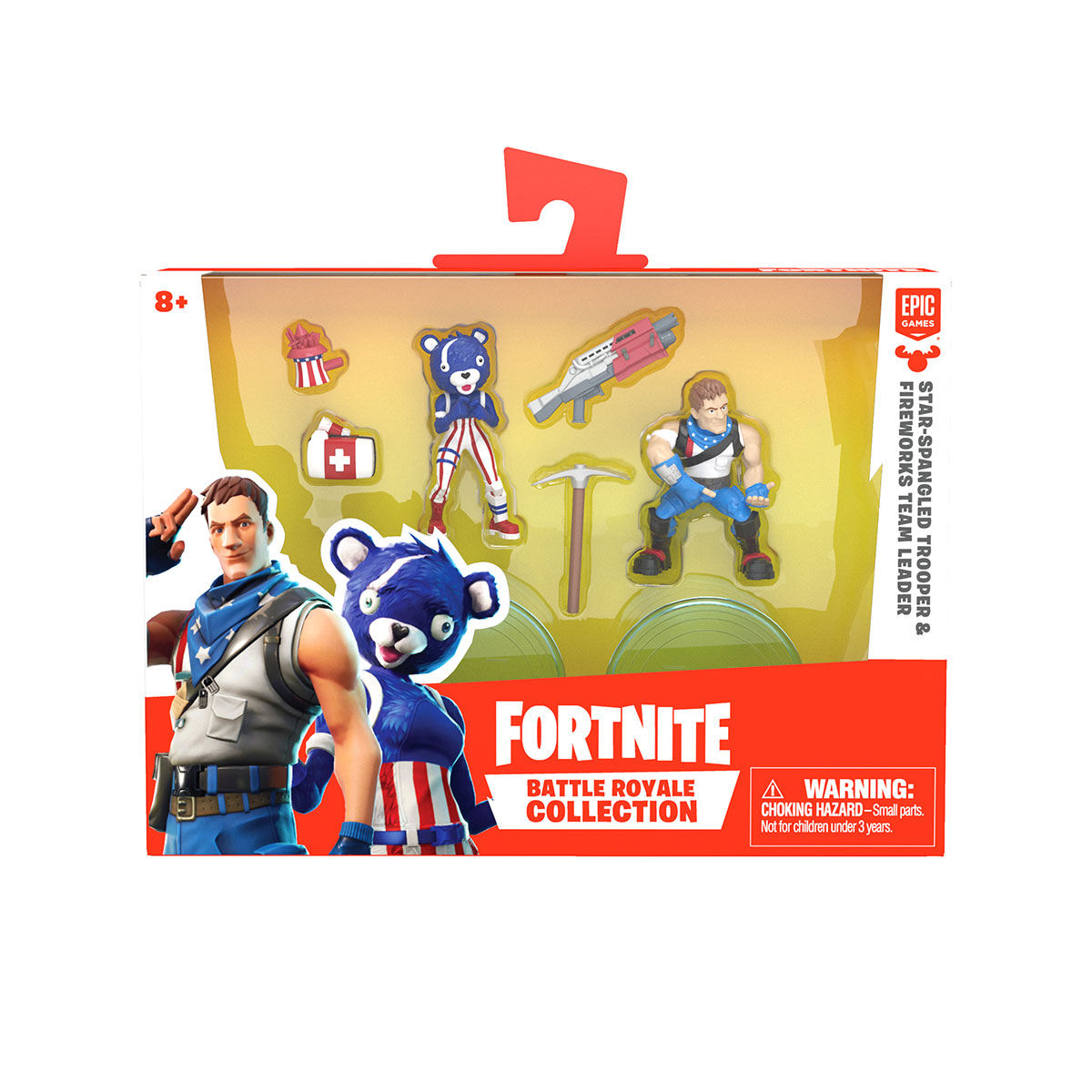 

Набор игровых фигурок FORTNITE - Звездный-ПОЛОСАТЫЙ боец ​​и КАПИТАН КОМАНДЫ ПИРОТЕХНИКОВ